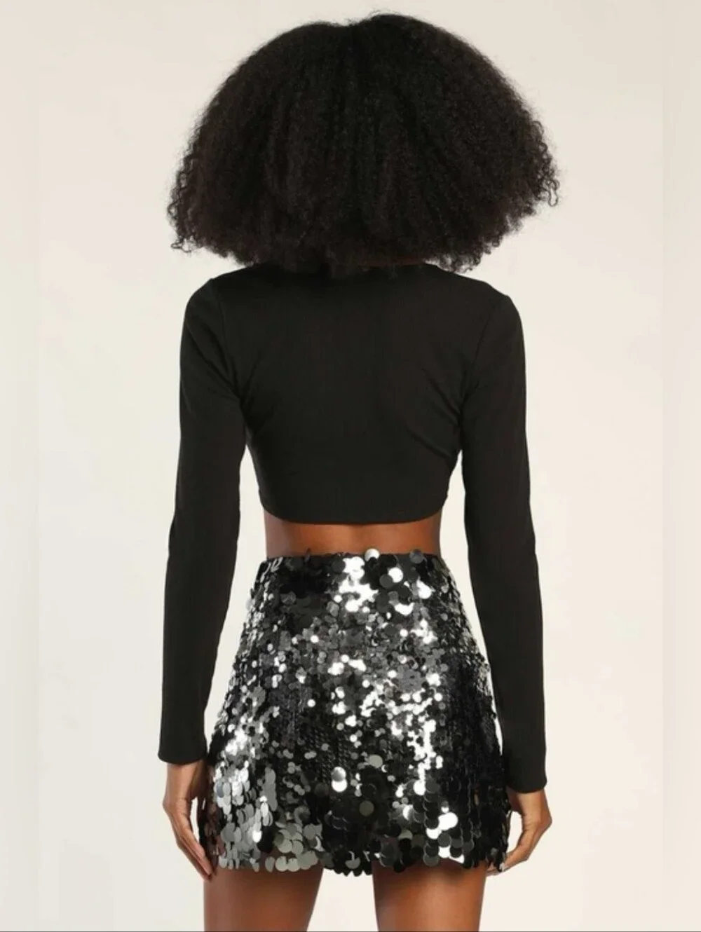 Lulus Iconic Shimmer Silver Sequin High-Waisted Mini Skirt